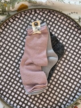 ✏️NWT|  Free People ♡ Womens's 3 Pack Lurex Crew Socks